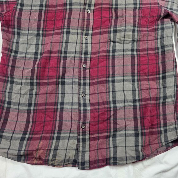 St. Johns Bay Mens XLT Red Plaid Flannel Long Sleeve Button Up Shirt Winter Warm - Picture 5 of 10